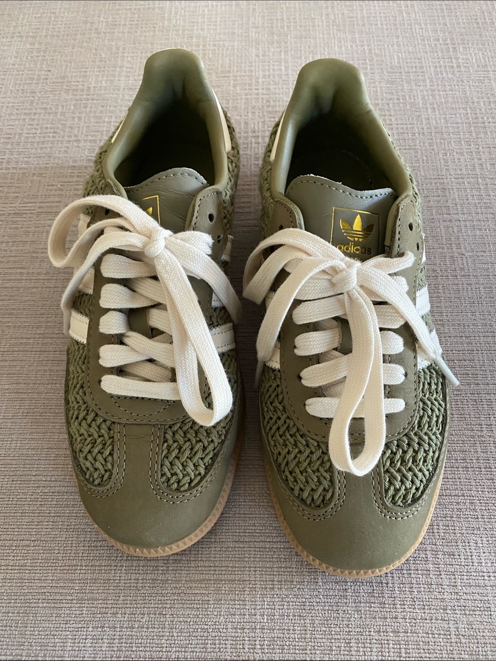 Adidas Olive Knit Samba Sneakers